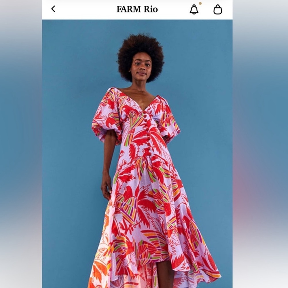 FARM Rio Lilac Birds Midi